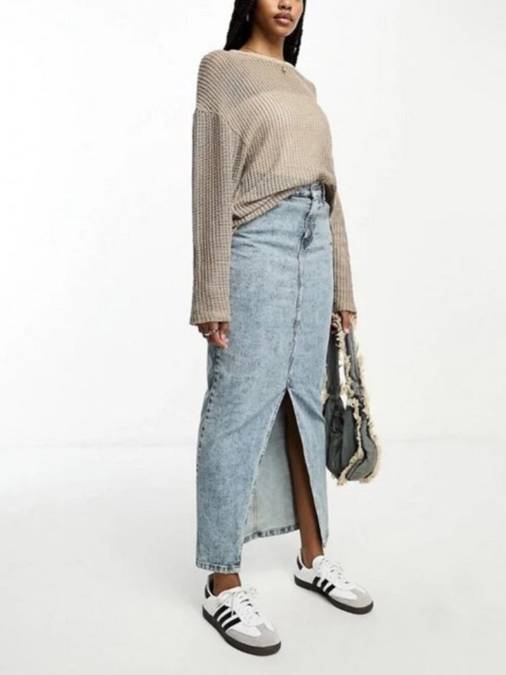 NEW ASOS Design denim skirt with split hem 12